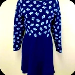 Draper James XL Nassau Navy Blue Floral
Sweater Dress Long Sleeve